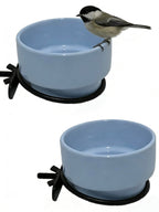 2PCS Ceramic Bird Cage Food Bowls Hanging Parrot Water Bowl Parakeet Feeding Dish Cups Lovebirds Cage Feeder for Budgie Finches Macaw Cockatiels (Yellow)