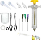 Baby Bird Feeding Syringe Set, 12-Piece Small Pet Parrot Feeder Hand Feeding Tubes Kit, Parrot Feeder Tubes Measuring Tools, for Baby Birds Small Pet