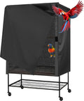 Bird Universal Pet Cage Cover, Pets Product Universal Birdcage Cover, Water-Proof Good Night Black-Out Birdcage Covers, for Parrot Parakeet Small Animal Sleeping, Black, 33L x 23W x 41H inches