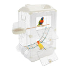 Two-Tier Bird Cage, 30 Inch Pigeons Parrot Birdcage with Safe Rotary Door Lock, White Parakeet Cage for Small to Medium Birds, Easy Access Double Doors. (A)