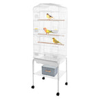 Extra Large Bird Cage, 54Inch Wrought Iron Bird Cage 360° Full Hollow Design with Universal Wheels for Parakeets Canaries Cockatiels Lovebirds 18.11×18.11×49.21 Inch (Black)