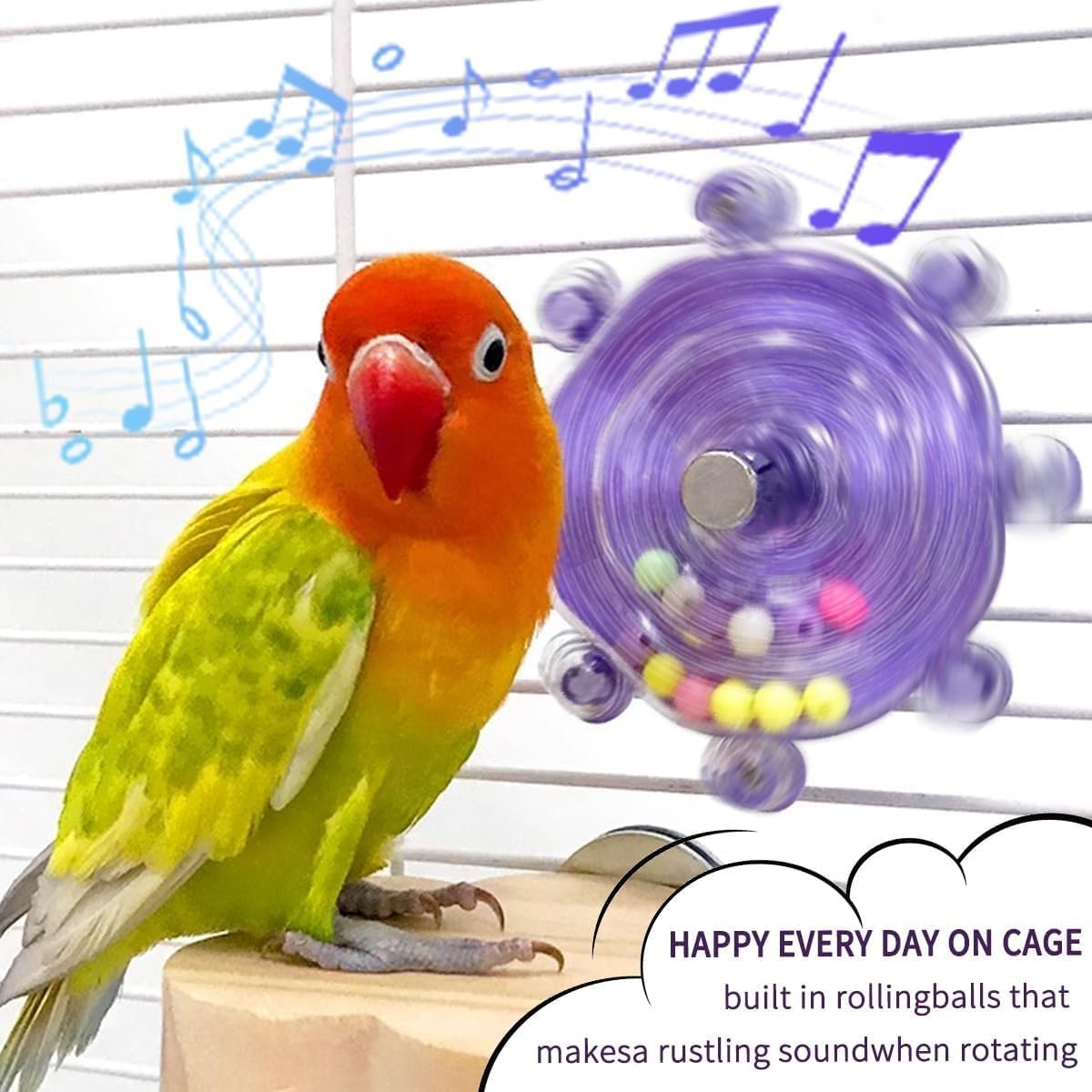 Budgie Toys, Parakeet Training Toy, Interactive Bird Educational Toy for Small Birds, Cockatiel Toys, Fun Parakeet Toys, Lovebird Toys, Quaker Parrot Toys, Bird Toys for Conures (Purple)