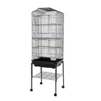 Extra Large Bird Cage, 54Inch Wrought Iron Bird Cage 360° Full Hollow Design with Universal Wheels for Parakeets Canaries Cockatiels Lovebirds 18.11×18.11×49.21 Inch (Black)