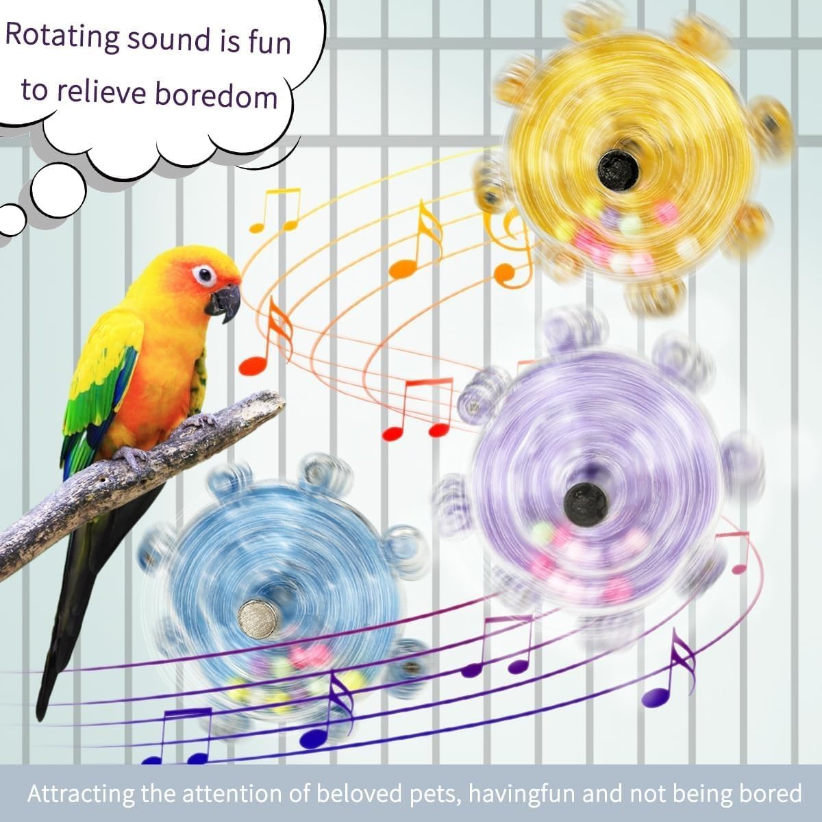Budgie Toys, Parakeet Training Toy, Interactive Bird Educational Toy for Small Birds, Cockatiel Toys, Fun Parakeet Toys, Lovebird Toys, Quaker Parrot Toys, Bird Toys for Conures (Purple)