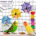 Budgie Toys, Parakeet Training Toy, Interactive Bird Educational Toy for Small Birds, Cockatiel Toys, Fun Parakeet Toys, Lovebird Toys, Quaker Parrot Toys, Bird Toys for Conures (Purple)