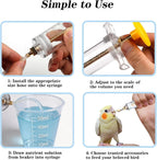 Baby Bird Feeding Syringe Set, 12-Piece Small Pet Parrot Feeder Hand Feeding Tubes Kit, Parrot Feeder Tubes Measuring Tools, for Baby Birds Small Pet