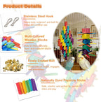 2Pcs Parrot Toys - Natural Wooden Blocks Bird Chewing Toys, Colorful Bird Cage Accessories for Parakeets Cockatiels Lovebirds Conures
