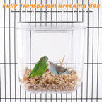 No Mess Automatic Bird Feeder with Hooks Hanging,2 in 1 Bird Bath for Cage,Multifunctional Bird Food Container Bathing Tubs,Parrot Seed Feeders Bird Cage Accessories for Budgies Lovebirds Cockatiels