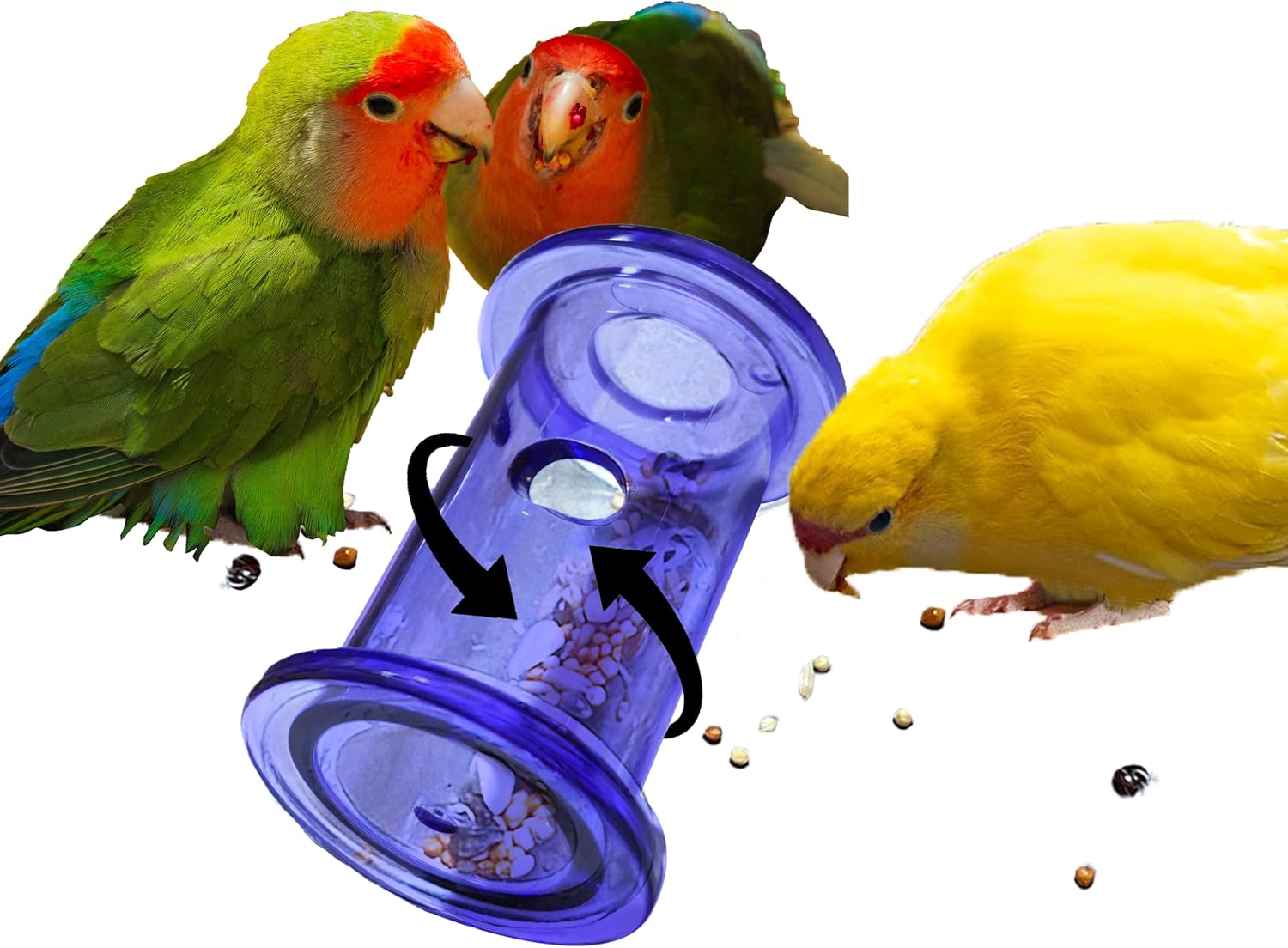 Bird Foraging Toys,Interactive Parrot Training Puzzle & Treat Dispenser, Durable Plastic Enrichment Toys for Cockatiels, Conures, Parakeets, Budgies(Pack4)